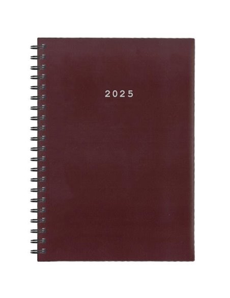 Next ημερολόγιο 2025 basic ημερήσιο σπιράλ μπορντώ 12x17εκ.