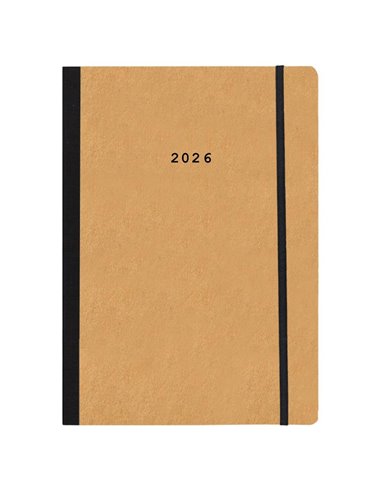 Next ημερολόγιο 2026 Natural ημερήσιο flexi μουσταρδί με λάστιχο 14x21εκ.  Δυνατότητα εκτύπωσης