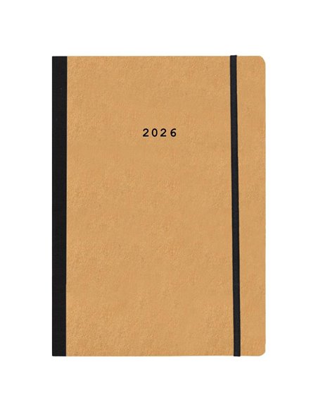 Next ημερολόγιο 2026 Natural ημερήσιο flexi μουσταρδί με λάστιχο 14x21εκ.  Δυνατότητα εκτύπωσης