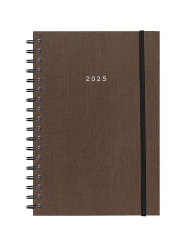 Next ημερολόγιο 2025 fabric plus ημερήσιο σπιράλ καφέ 17x25εκ.