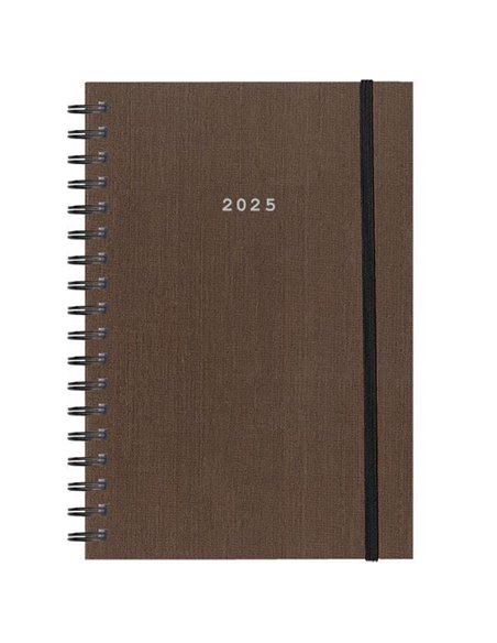 Next ημερολόγιο 2025 fabric plus ημερήσιο σπιράλ καφέ 17x25εκ.
