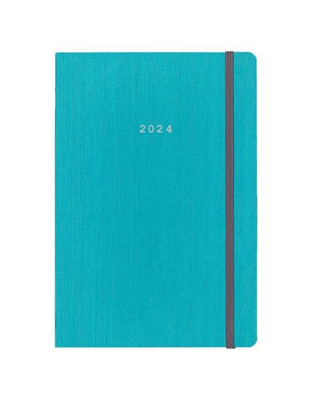 Next ημερολόγιο 2024 fabric ημερήσιο flexi γαλάζιο με λάστιχο 14x21εκ.