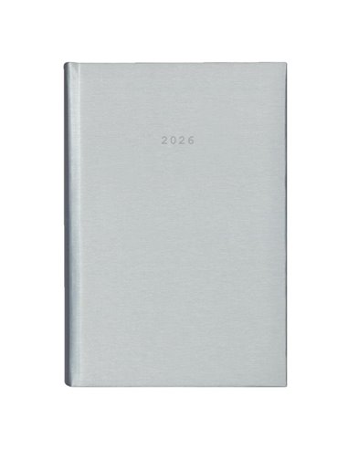 Next ημερολόγιο 2026 metallic ημερήσιο δετό ασημί 17x25εκ.  Δυνατότητα εκτύπωσης