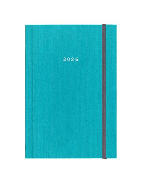 Next ημερολόγιο 2026 fabric ημερήσιο δετό γαλάζιο με λάστιχο 12x17εκ.  Δυνατότητα εκτύπωσης
