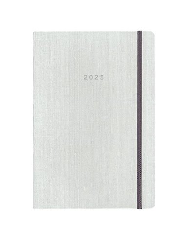 Next ημερολόγιο 2025 fabric ημερήσιο flexi λευκό με λάστιχο 14x21εκ.