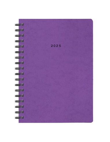 Next ημερολόγιο 2025 πρεσπάν ημερήσιο σπιράλ μωβ 14x21εκ.