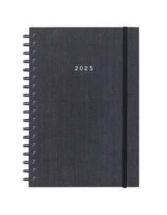Next ημερολόγιο 2025 fabric plus ημερήσιο σπιράλ γκρι 17x25εκ.