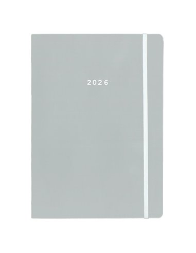 Next ημερολόγιο 2026 Pastel ημερήσιο flexi γκρι με λάστιχο 14x21εκ.