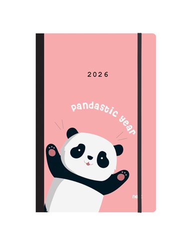 Next ημερολόγιο 2026 Trends Panda ημερήσιο flexi με λάστιχο 12x17εκ.