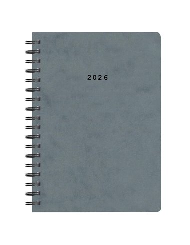 Next ημερολόγιο 2026 πρεσπάν ημερήσιο σπιράλ γκρι 14x21εκ.  Δυνατότητα εκτύπωσης