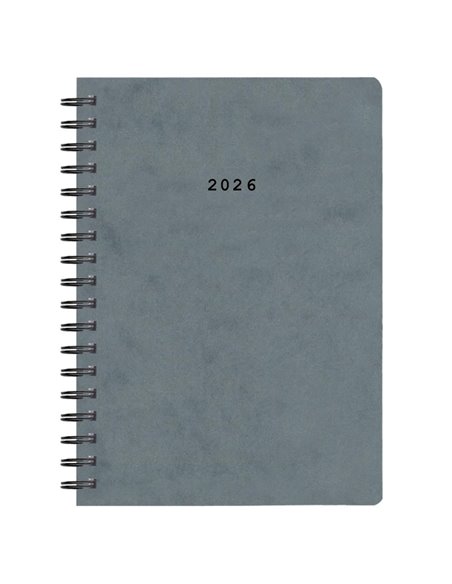 Next ημερολόγιο 2026 πρεσπάν ημερήσιο σπιράλ γκρι 14x21εκ.  Δυνατότητα εκτύπωσης