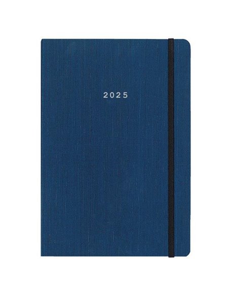 Next ημερολόγιο 2025 fabric ημερήσιο flexi μπλε με λάστιχο 14x21εκ.