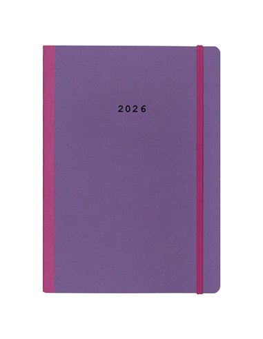 Next ημερολόγιο 2026 Natural ημερήσιο flexi μωβ με λάστιχο 12x17εκ.  Δυνατότητα εκτύπωσης