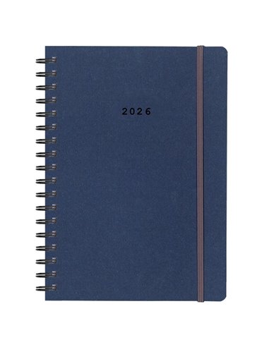 Next ημερολόγιο 2026 Natural ημερήσιο σπιράλ μπλε με λάστιχο 12x17εκ.  Δυνατότητα εκτύπωσης