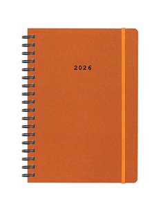 Next ημερολόγιο 2026 Natural ημερήσιο σπιράλ πορτοκαλί με λάστιχο 12x17εκ.  Δυνατότητα εκτύπωσης