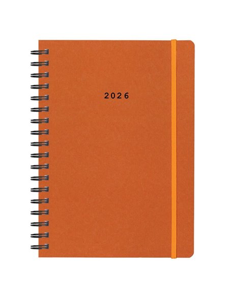 Next ημερολόγιο 2026 Natural ημερήσιο σπιράλ πορτοκαλί με λάστιχο 12x17εκ.  Δυνατότητα εκτύπωσης