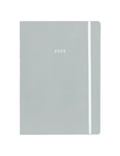 Next ημερολόγιο 2025 Pastel ημερήσιο flexi γκρι με λάστιχο 14x21εκ.