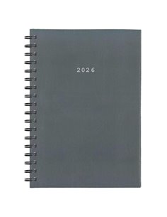 Next ημερολόγιο 2026 basic ημερήσιο σπιράλ γκρι 14x21εκ.  Δυνατότητα εκτύπωσης