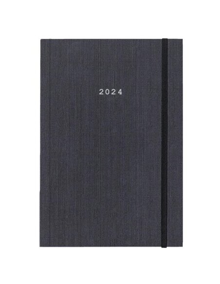 Next ημερολόγιο 2024 fabric ημερήσιο δετό γκρι με λάστιχο 14x21εκ.