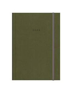 Next ημερολόγιο 2026 velvet ημερήσιο δετό λαδί με λάστιχο 17x25εκ. Δυνατότητα εκτύπωσης