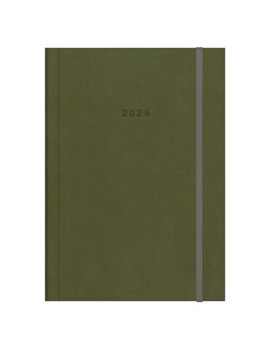 Next ημερολόγιο 2026 velvet ημερήσιο δετό λαδί με λάστιχο 17x25εκ. Δυνατότητα εκτύπωσης