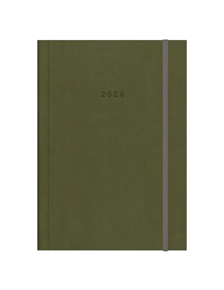 Next ημερολόγιο 2026 velvet ημερήσιο δετό λαδί με λάστιχο 17x25εκ. Δυνατότητα εκτύπωσης