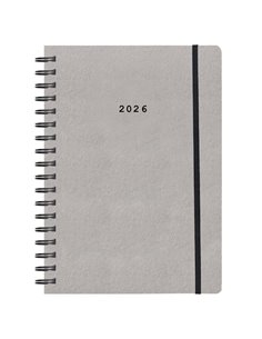 Next ημερολόγιο 2026 Natural ημερήσιο σπιράλ γκρι ανοιχτό με λάστιχο 12x17εκ.  Δυνατότητα εκτύπωσης