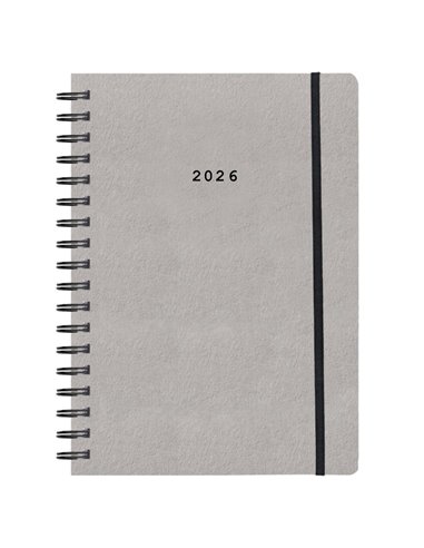 Next ημερολόγιο 2026 Natural ημερήσιο σπιράλ γκρι ανοιχτό με λάστιχο 12x17εκ.  Δυνατότητα εκτύπωσης