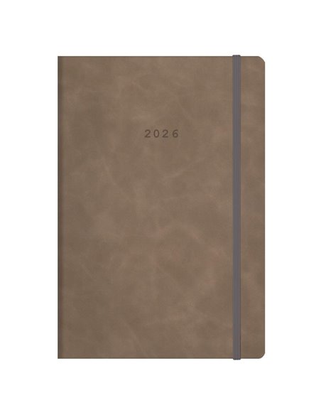 Next ημερολόγιο 2026 Cuba ημερήσιο flexi καφέ με λάστιχο 17x25εκ. Δυνατότητα εκτύπωσης