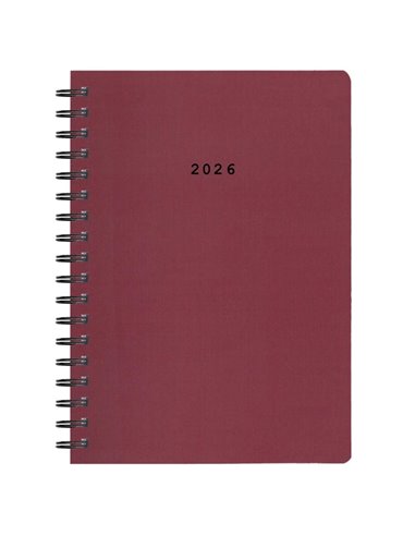 Next ημερολόγιο 2026 classic ημερήσιο σπιράλ μπορντώ 17x25εκ.  Δυνατότητα εκτύπωσης