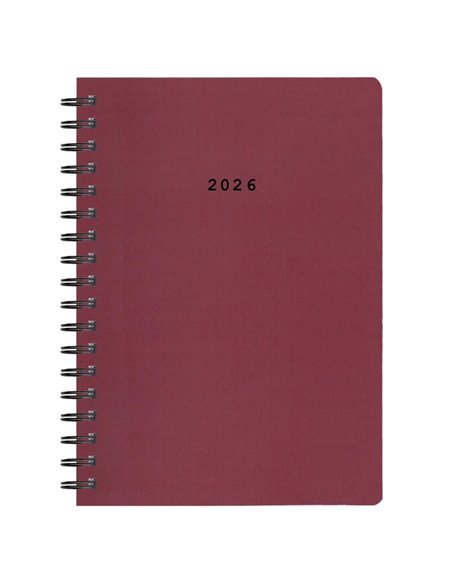 Next ημερολόγιο 2026 classic ημερήσιο σπιράλ μπορντώ 17x25εκ.  Δυνατότητα εκτύπωσης