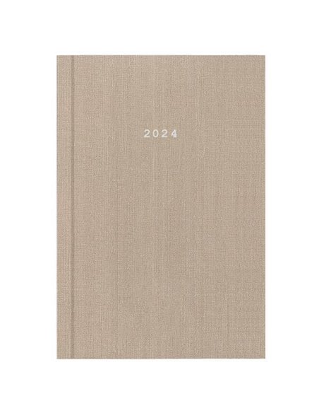 Next ημερολόγιο 2024 fabric ημερήσιο δετό μπεζ 12x17εκ.