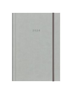 Next ημερολόγιο 2026 velvet ημερήσιο δετό γκρι με λάστιχο 14x21εκ. Δυνατότητα εκτύπωσης
