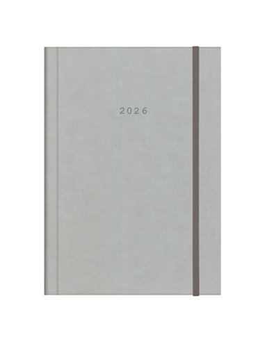 Next ημερολόγιο 2026 velvet ημερήσιο δετό γκρι με λάστιχο 14x21εκ. Δυνατότητα εκτύπωσης