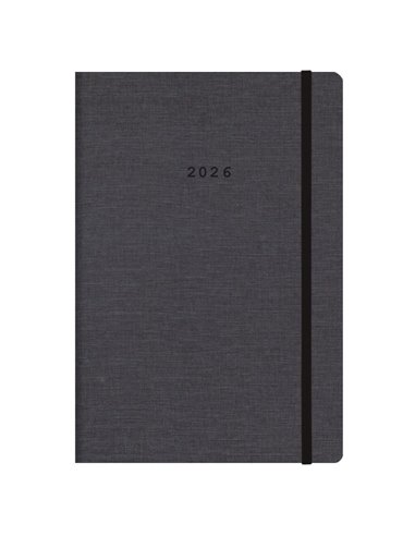 Next ημερολόγιο 2026 Nomads ημερήσιο flexi γκρι σκούρο με λάστιχο 14x21εκ. Δυνατότητα εκτύπωσης