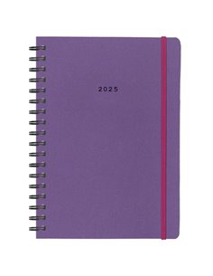 Next ημερολόγιο 2025 Natural ημερήσιο σπιράλ μωβ με λάστιχο 17x25εκ.