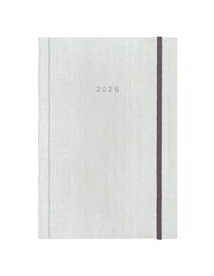 Next ημερολόγιο 2026 fabric ημερήσιο δετό λευκό με λάστιχο 12x17εκ.  Δυνατότητα εκτύπωσης