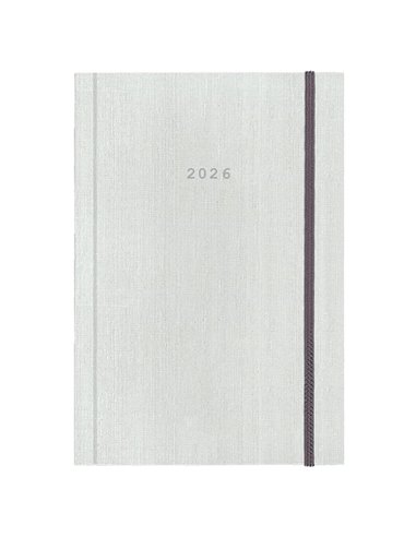 Next ημερολόγιο 2026 fabric ημερήσιο δετό λευκό με λάστιχο 12x17εκ.  Δυνατότητα εκτύπωσης