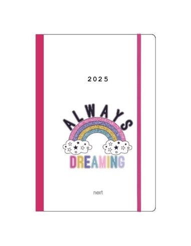 Next ημερολόγιο 2025 Trends ημερήσιο flexi με λάστιχο 14x21εκ. Rainbow