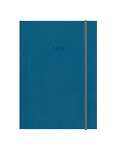 Next ημερολόγιο 2026 velvet ημερήσιο δετό μπλε με λάστιχο 17x25εκ. Δυνατότητα εκτύπωσης