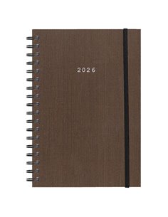 Next ημερολόγιο 2026 fabric plus ημερήσιο σπιράλ καφέ 17x25εκ.  Δυνατότητα εκτύπωσης