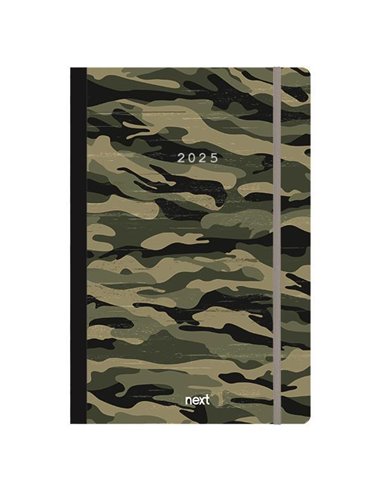 Next ημερολόγιο 2025 Trends ημερήσιο flexi με λάστιχο 12x17εκ. Military