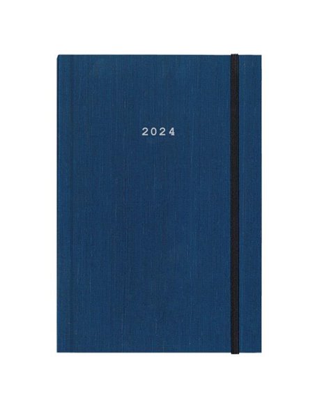 Next ημερολόγιο 2024 fabric ημερήσιο δετό μπλε  με λάστιχο 12x17εκ.