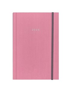 Next ημερολόγιο 2026 fabric ημερήσιο δετό ροζ με λάστιχο 17x25εκ.  Δυνατότητα εκτύπωσης