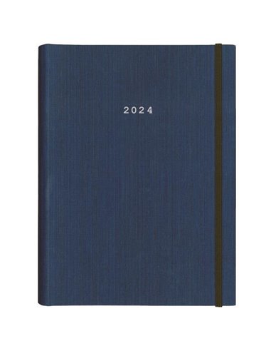 Next ημερολόγιο 2024 fabric ημερήσιο κρυφό σπιράλ μπλε 14x21εκ.