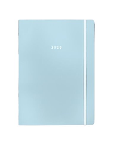 Next ημερολόγιο 2025 Pastel ημερήσιο flexi  γαλάζιο με λάστιχο 14x21εκ.