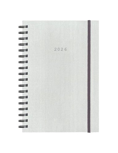 Next ημερολόγιο 2026 fabric plus ημερήσιο σπιράλ λευκό 12x17εκ.  Δυνατότητα εκτύπωσης