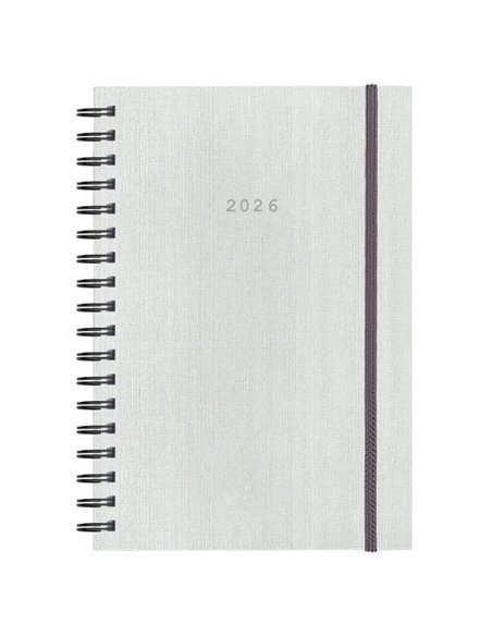 Next ημερολόγιο 2026 fabric plus ημερήσιο σπιράλ λευκό 12x17εκ.  Δυνατότητα εκτύπωσης