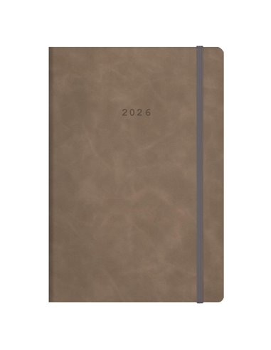 Next ημερολόγιο 2026 Cuba ημερήσιο flexi καφέ με λάστιχο 14x21εκ. Δυνατότητα εκτύπωσης