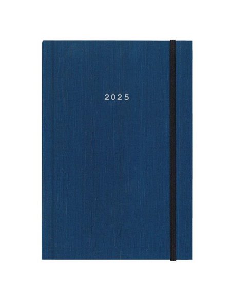 Next ημερολόγιο 2025 fabric ημερήσιο δετό μπλε με λάστιχο 14x21εκ.
